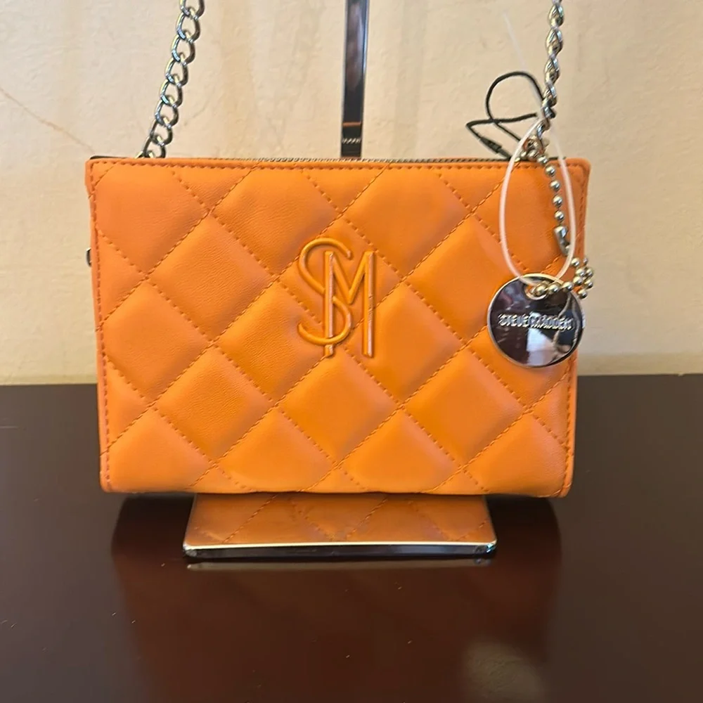 Steve Madden  bright orange crossbody bag with silver hardware. BNWOTS! - Picture 4 of 11